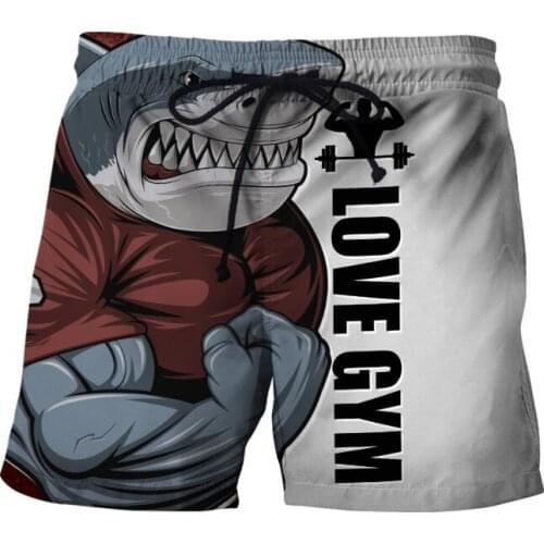 CLOOCL Shark Love Fitness Shorts 3D Men Clothing Cartoon Animal Sports Pants Casual Harajuku Fashion Beach Shorts Board Pants