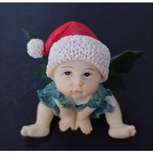 Silicone Mold Lovely Leaves Baby Christmas Decorations Handmade 3d Cute Babe Molds Moulds Silica Gel Rubber PRZY 001