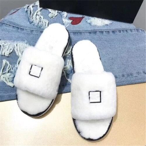 Warm Furry Women Slipper Winter Shoes Woman Feather Slides Brand Mules Runway Stylish Zapatos Mujer Platform Sapato Feminino