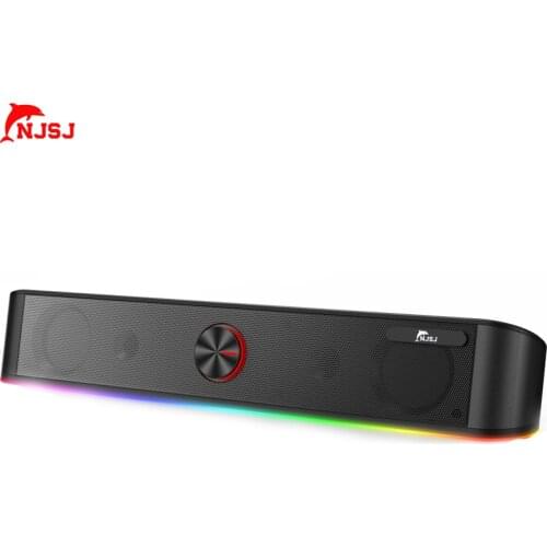 NJSJ Bluetooth Speaker Aux 3.5mm Stereo Surround Music RGB Speaker For Laptop Speaker Wired Computer Speaker