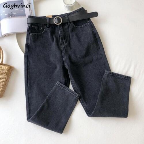 Jeans Women Solid Plus Size 3XL Loose Simple Ankle-length Leisure Chic Stylish All-match Womens Jean Harajuku Hip-hop New