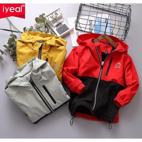 IYEAL Winter Jacket for Boys Girls Kids Outerwear Warm Coral Fleece Waterproof Windbreaker Coats Active Baby Children Clothing