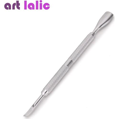 1Pc Nail Art Cuticle Spoon Pusher Stainless Steel Remover Trimmer Manicure Set Tool Double Side Push Pedicure
