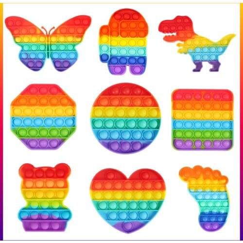 1 Piece Fidget Toys For Children Anime Push Bubble Sensory Autism Needs Squishy Stress Reliever Adult Kid Funny