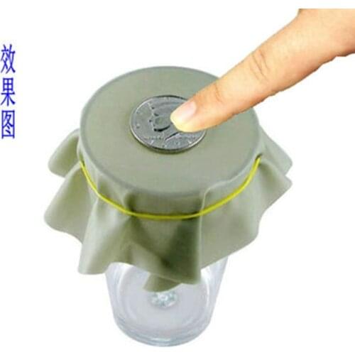 1pc Pena Coin Penetration Magic Tricks Dish Coin Thru Rubber Sheet Into Cup Black Hole Magic Trick Mentalism Props Party Toys