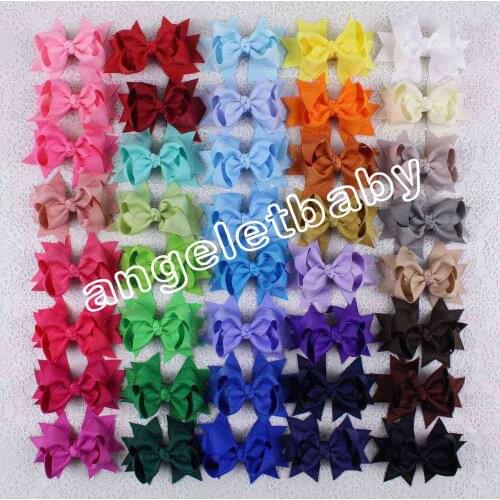 100pcs Girls 3' Layered Ribbon Hair Bows clips Ponytail Holder hair ties Hair Accessories hairpin kids hair bobbles HD3411