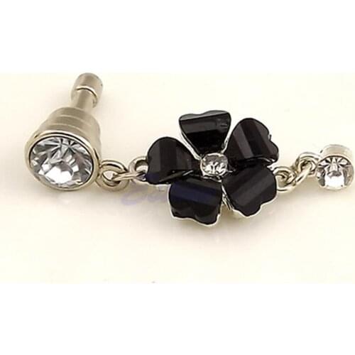 3.5mm fashion Crystal Flower Earphone Anti Dust Plug Cap Stopper for phone