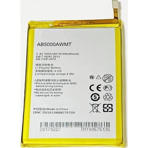 3.8V 5000mAh AB5000AWMT For Highscreen Power Five Evo Battery