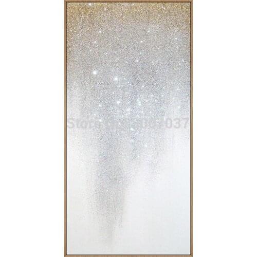 Abstract Gold silvery Modern home Decorative 100%hand painted abstract oil Painting canvas painting wall art Hotel Living Room