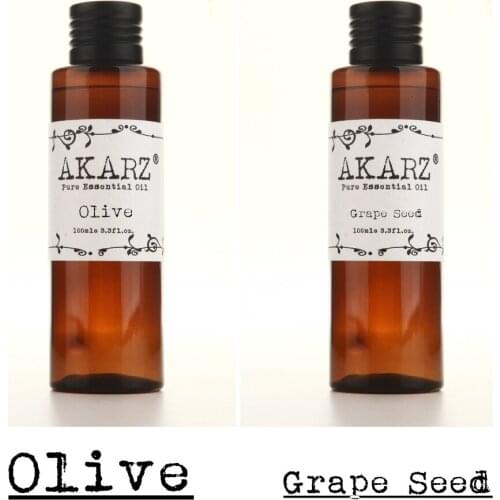 AKARZ Famous brand natural olive grape seed essential oil natural aromatherapy high-capacity skin body care massage 100ml*2