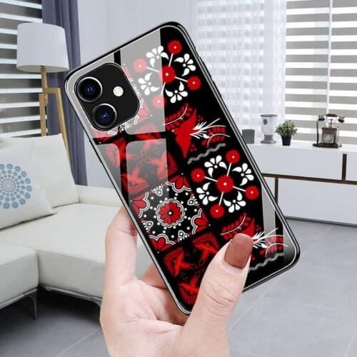Art openwork design flower Phone Cases Luminous Tempered Glass For iPhone 11 12 Pro XR XS MAX 8 X 7 6S Plus SE 2020 12Mini cover