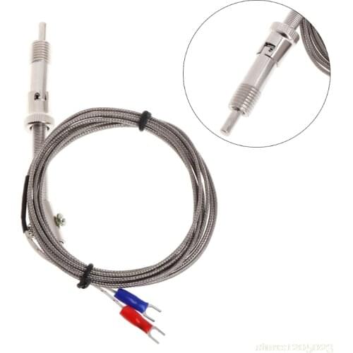 Stainless Steel Temperature Sensor K Type Thermocouple Bayonet Compression Spring 2m Cable Wire for Temperature Controller W315