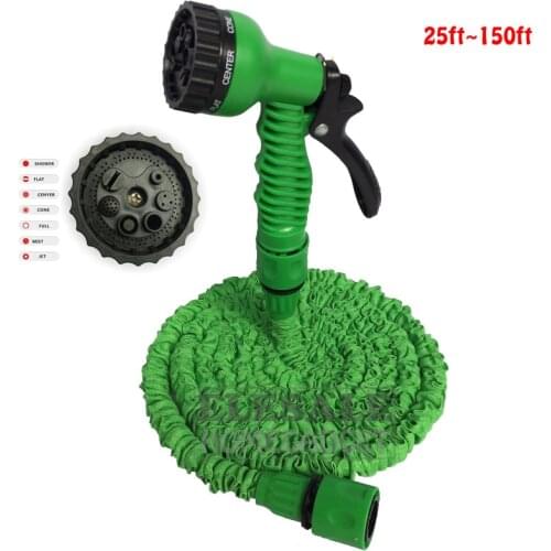 25FT-150FT Magic Expandable Garden Water Hose With 7-in-1 Spraying Gun Retractable Flexible Water Pipe Garden Accessories