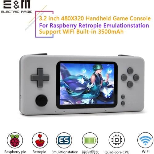 3.2 Inch IPS Rocker Handheld Game Console Emulationstation Retropie Raspberry Pi CM3 Arcade Games 3500mA Battery Support WIFI