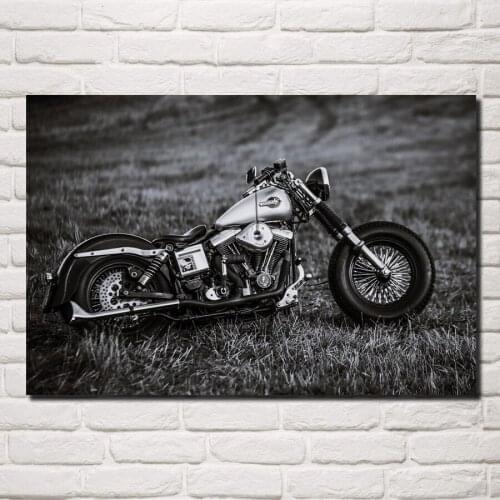 Classic old motorcycles style nature fields bike KD520 living room home wall modern art decor wood frame fabric posters prints