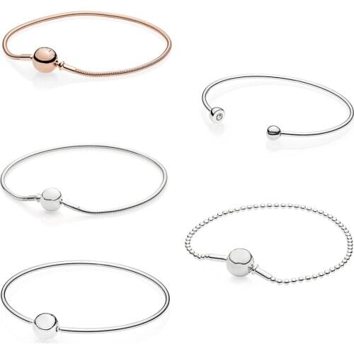 Classic Fashion Essence Rose Bracelet, Collection Silver Beaded Bracelet-collection, Sterling Open Bracelet