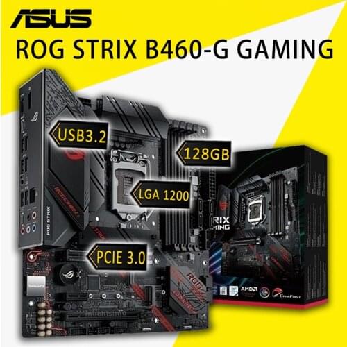 LGA 1200 Asus ROG STRIX B460-G GAMING Motherboard DDR4 128GB CHAI Gaming PCI-E 3.0Display Port Overlocking Intel B460 Placa-mãe