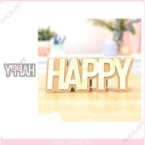 HAPPY Letters Metal Cutting Dies for DIY Scrapbooking Photo Album Decorative Embossing PaperCard Crafts Die2021