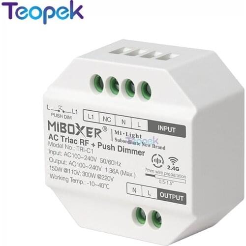 Miboxer TRI-C1 Voice Control Single Color Controller push dim wall WiFi RF AC Triac Dimmer For Filament Lamp Halogen Lamp