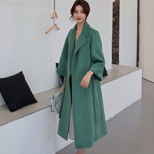 Fashion Long 100% Wool Coat Women Coats Korean Style Coat Women Autumn Woman Parkas Casaco Clothes Feminino Inverno 2020 WPY1332