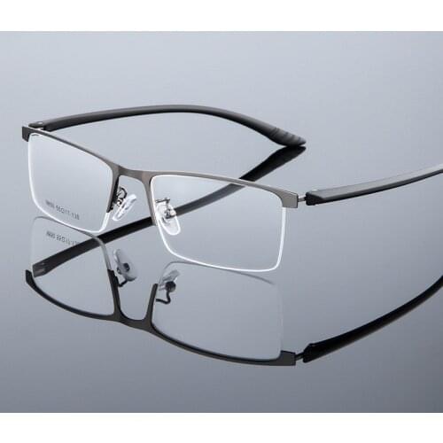 Oversized Men Women Rectangular Half Rim Eyeglasses Metal Prescription Glasses Frame For Optical Lenses Myopia Presbyopia