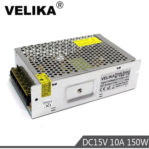 Adjustable DC15V Power Supply 10A 150w Power Adapter Source Driver Transformer AC100v 220v to DC 15v SMPS for CNC 3D Print Led