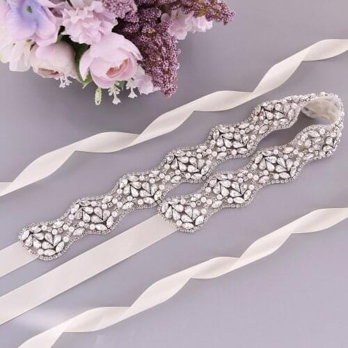 ZMS454 Shiny Silver Bride Belt Wedding Bachelorette Party Ladies Dress Accessories Girl Fashion Pearl Rhinestone Sash