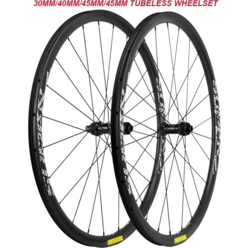 Top Series Disc Brake Wheels Cyclocross Wheelset 30mm 40mm 45mm 55mm Carbon Tubeless Carbon Bicycle Disc Wheelset U Shape
