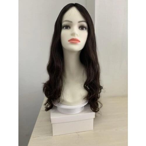 Tsingtaowigs , Custom made European virgin hair 26inch dark brown wavy jewish wig Best Sheitels wigs free shipping
