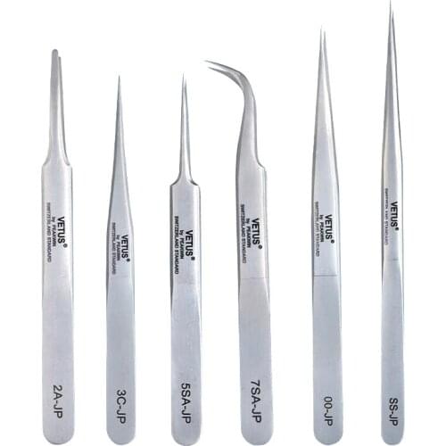 VETUS Hyperfine Tweezers High Precision Sharp Pointed JP Series Stainless Steel Tweezers Special For Mobile Phone Repair Tools