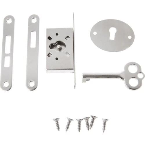 Vintage Drawer Lock With Key Antique Small Box Cabinet Door Locks Furniture Fittings HX6D