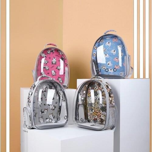 Cat bag breathable portable pet carry backpack cat and dog outdoor travel backpack transparent space style pet backpack cat bag