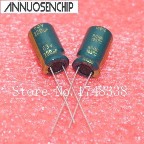 High frequency Capacitor 63V 220UF 105C low-impedance electrolytic Capacity: 220uf 63v volume: 10 * 17mm