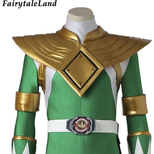 Green Ranger Burai Cosplay Shoulder Armor Fancy Gold Costume Accessories Dragon Zyuranger Ranger Halloween Superhero Armour
