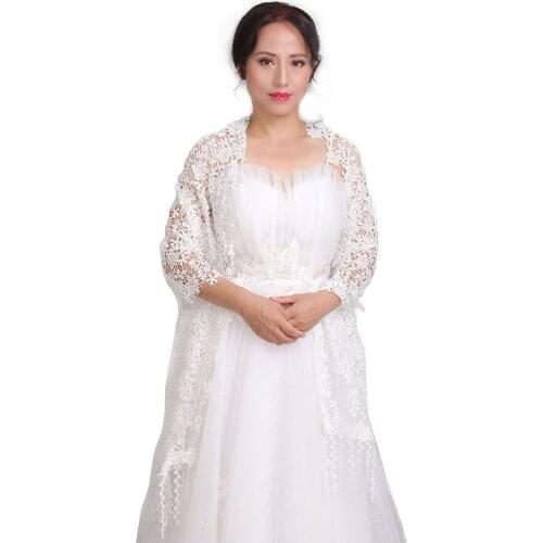 Women Shawl White Lace Evening bolero Beautiful cape dress for Elegant ladies Ivory tiara Wedding Bridal Outwear