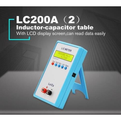 LC200A Digital LCD Capacitance LC Meter Inductive Inductance Tester Inductor Capacitor Table 1pF-100mF 1uH-100H with Adapter
