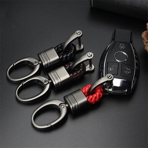 1Pc Car Key Holder Key Rings Key Chain Hand Woven Horseshoe Buckle Keychain Car Keyring Gift Creative Auto Accessories