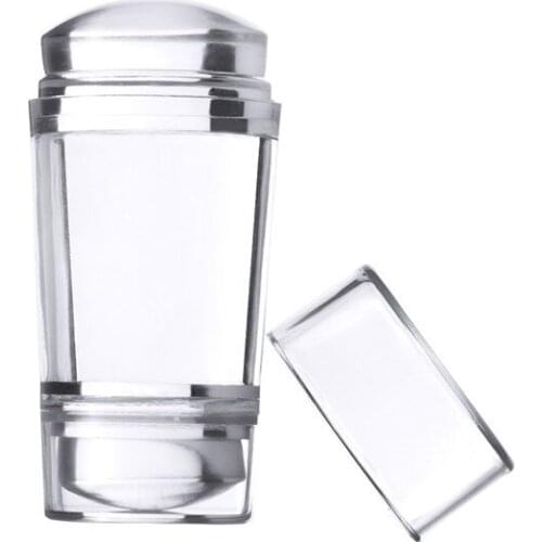 1Pc Double Head Jelly Soft Silicone Nail Stamper Seal With Scraper Transparent Nail Manicure Art Stamping Stamper For Template