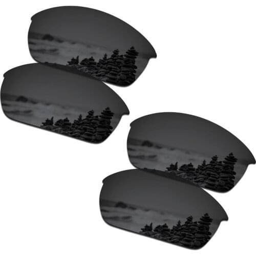 SmartVLT 2 Pairs Polarized Sunglasses Replacement Lenses for Oakley Flak Jacket Stealth Black and Stealth Black