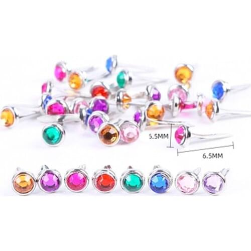 20PCS 6.5X5.5mm Mixed Color Metal Brads Scrapbooking Embellishment For DIY Craft Accessories Home Decoration WD0033-11