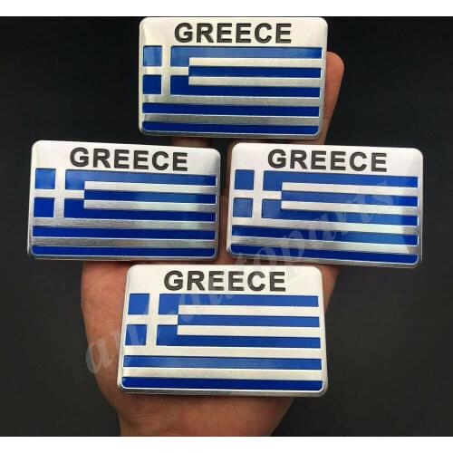 4x Greece Greek Flag Car Trunk Emblem Badge Motorcycle Sticker Decals Fairing