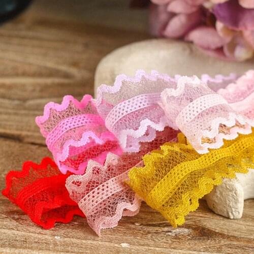 5 yards Big Wave Edge Elastic Hollow Lace Ribbon for DIY Craft Bowknot Clothing Gift Box Bouquet Packaging Accessories