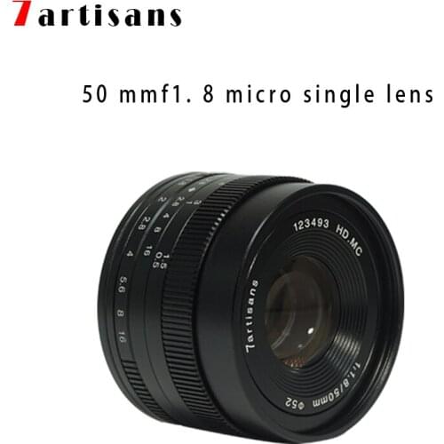 7artisans 50mm f1.8 Portrait Large Aperture Camera Lens Manual Focus Lens APS-C For Canon EOS-M SONY E FUJI FX Mount M4/3 Camera