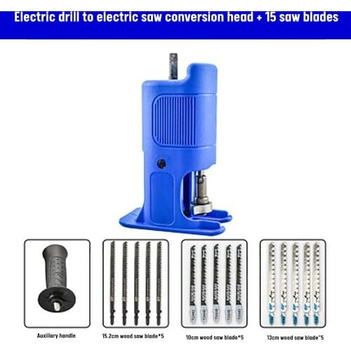 Cordless Electric Reciprocating Saw Adapter Set with 3/9 Blades BatteryWood Cutting Tool Electric Drill Attachment Power Tools