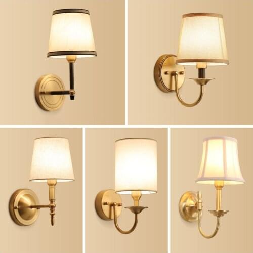 American Retro Wall Lamp E14 LED Lamp Lighting Decoration Bedroom Bedside Aisle Corridor Wall Light