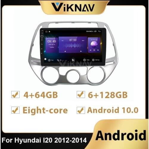 Android Auto radio for Hyundai I20 2012-2014 manual Car Multimedia Player GPS Navigation 2 Din touch screen 128G DVD player
