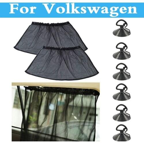 2PCS Car 70CMx38CM Window Mesh Curtain Sunshade Black For Volkswagen Jetta Lupo Lupo GTI Passat CC Passat R Phaeton Pointer