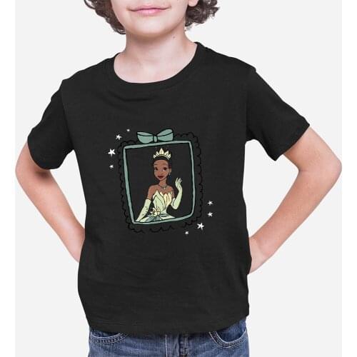 Disney Summer New Products Children T-shirts Tiana The Princess And the Frog Cartoon Pattern Dropship Color Kids T Shirts Kawaii