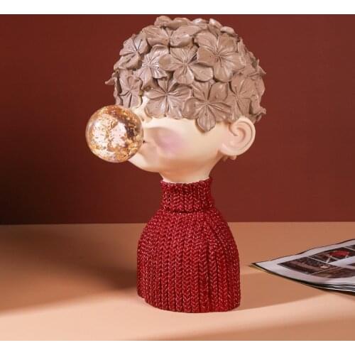 European Resin Bubble Blowing Boy Accessories Home Livingroom Table Ornaments Crafts Hotel Office Desktop Furnishing Decoration