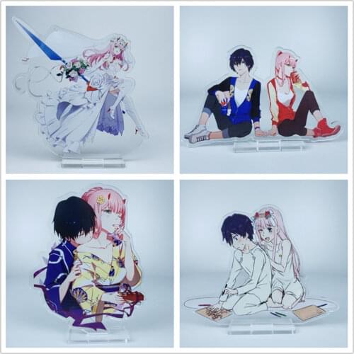 Anime DARLING in the FRANXX figure cosplay toy HIRO ZERO TWO ICHIGO GORO MIKUZOROME KOKORO IKUNO acrylic doll 15cm